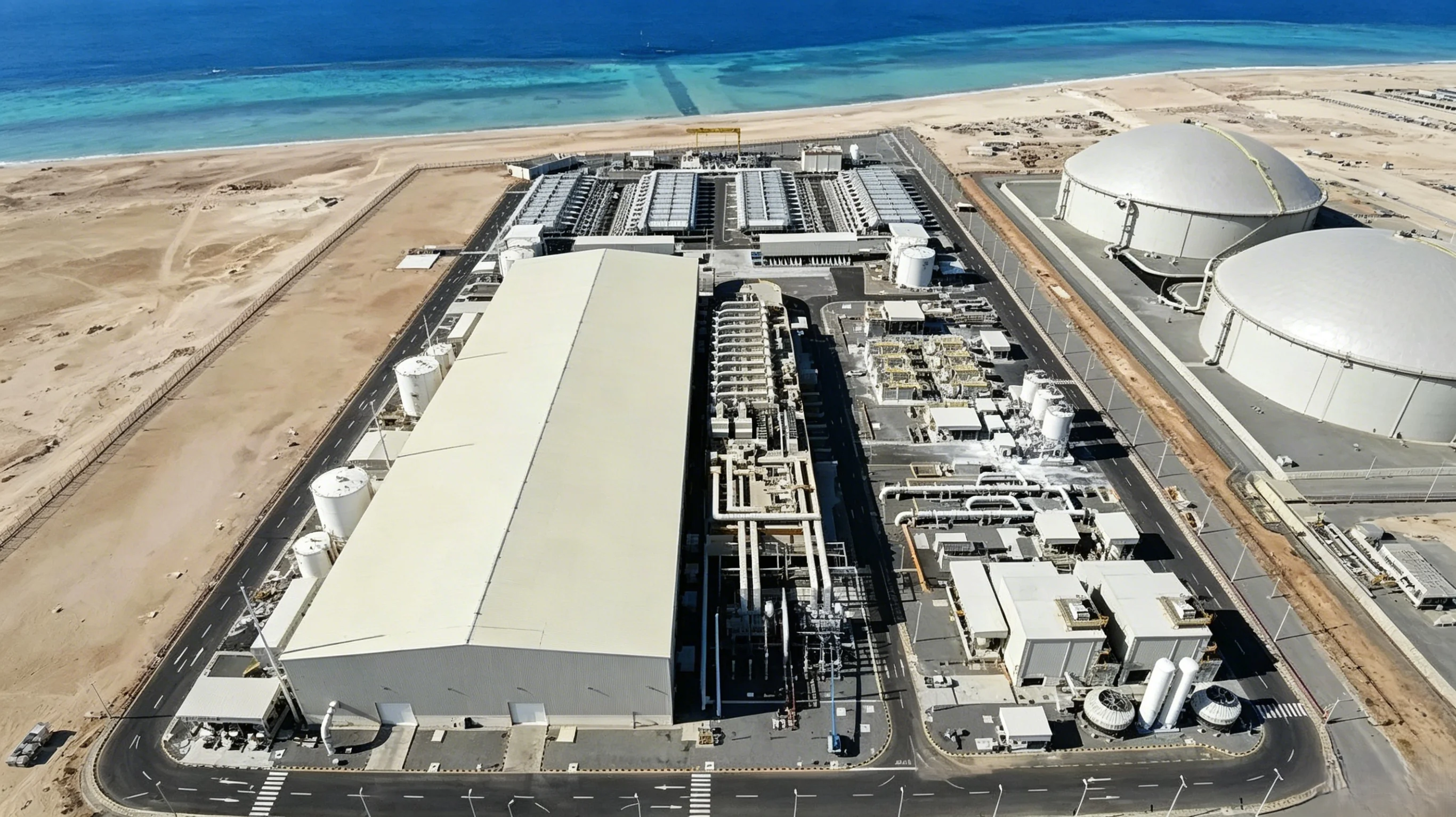SWRO desalination plant piping system